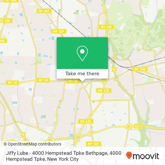Jiffy Lube - 4000 Hempstead Tpke Bethpage, 4000 Hempstead Tpke map