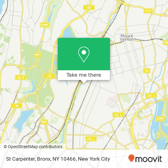Mapa de St Carpenter, Bronx, NY 10466
