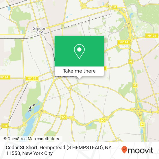 Mapa de Cedar St Short, Hempstead (S HEMPSTEAD), NY 11550