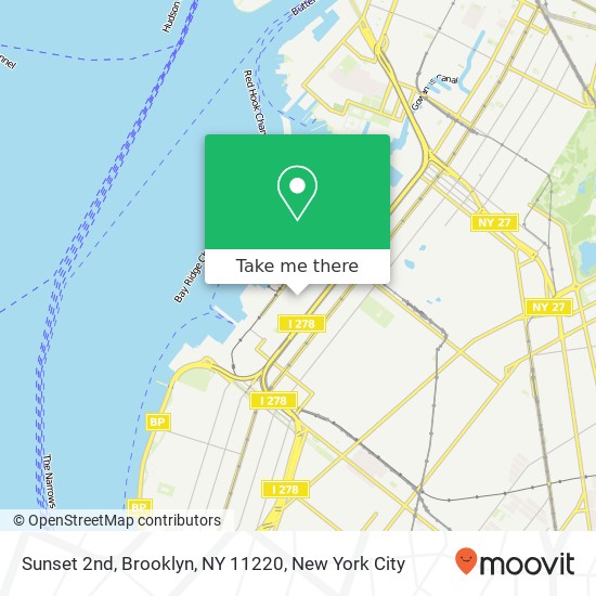 Mapa de Sunset 2nd, Brooklyn, NY 11220