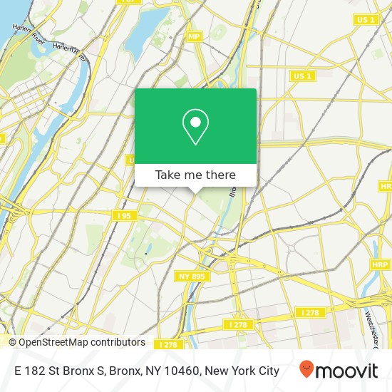 Mapa de E 182 St Bronx S, Bronx, NY 10460