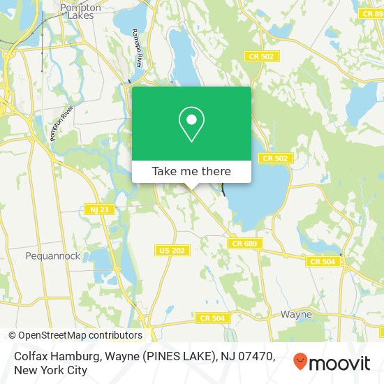 Colfax Hamburg, Wayne (PINES LAKE), NJ 07470 map