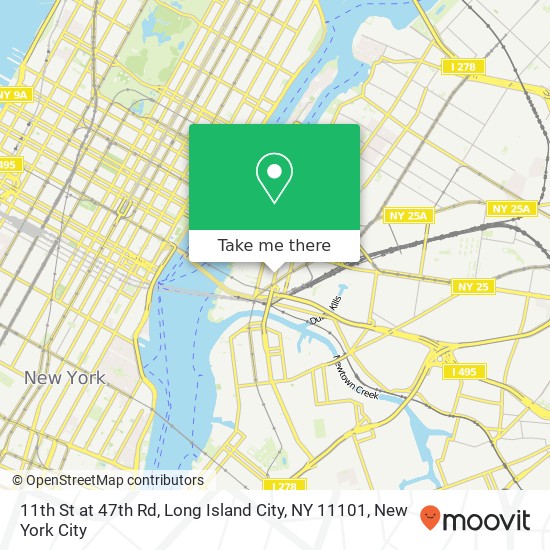 Mapa de 11th St at 47th Rd, Long Island City, NY 11101
