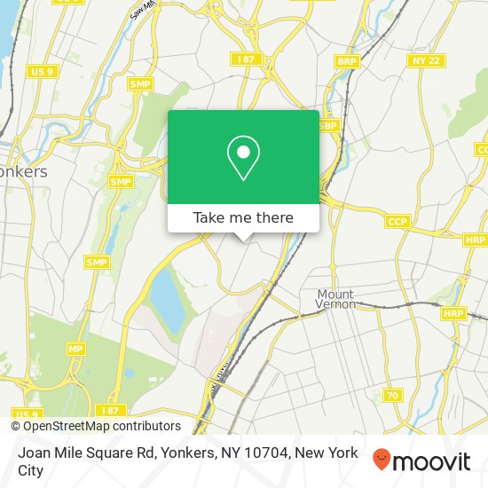 Mapa de Joan Mile Square Rd, Yonkers, NY 10704