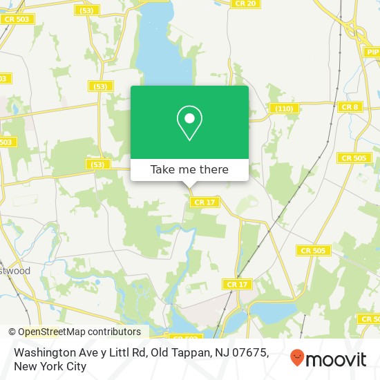 Mapa de Washington Ave y Littl Rd, Old Tappan, NJ 07675