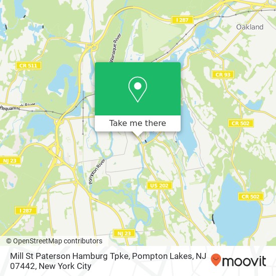 Mapa de Mill St Paterson Hamburg Tpke, Pompton Lakes, NJ 07442
