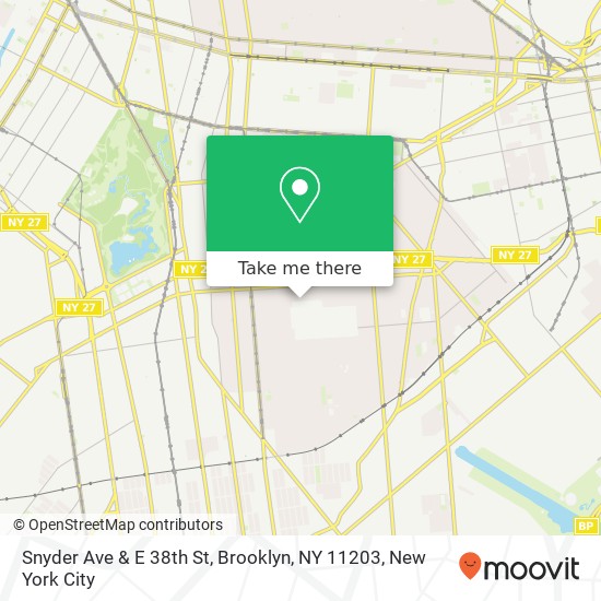 Mapa de Snyder Ave & E 38th St, Brooklyn, NY 11203