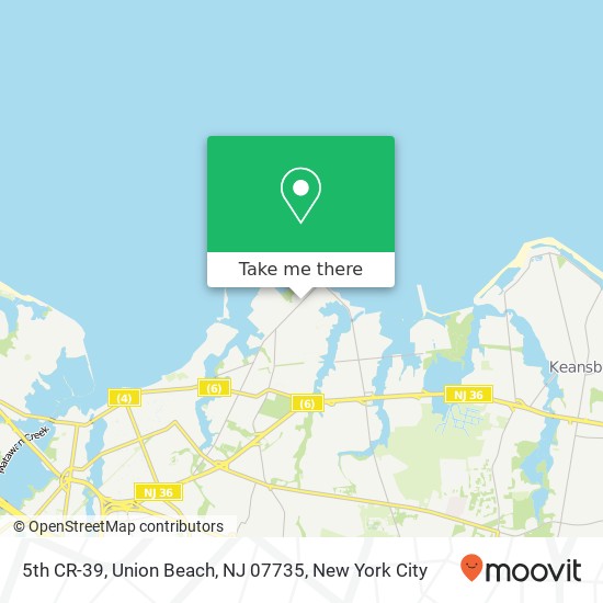 5th CR-39, Union Beach, NJ 07735 map