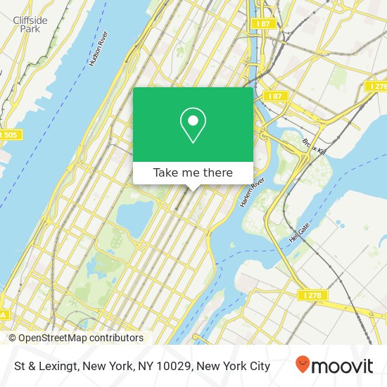 Mapa de St & Lexingt, New York, NY 10029