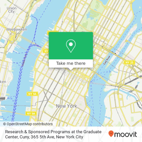 Mapa de Research & Sponsored Programs at the Graduate Center, Cuny, 365 5th Ave
