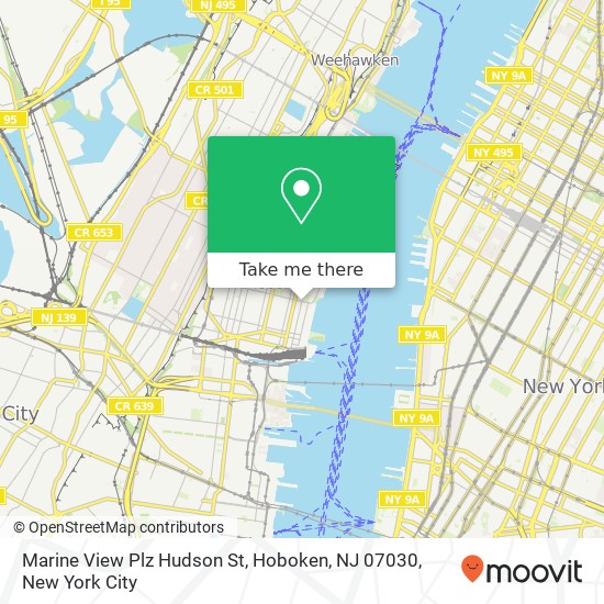 Marine View Plz Hudson St, Hoboken, NJ 07030 map