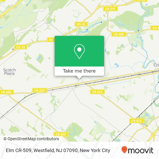Elm CR-509, Westfield, NJ 07090 map