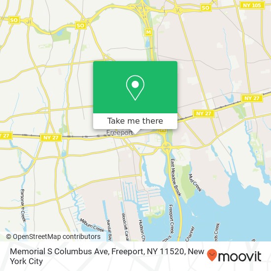 Mapa de Memorial S Columbus Ave, Freeport, NY 11520