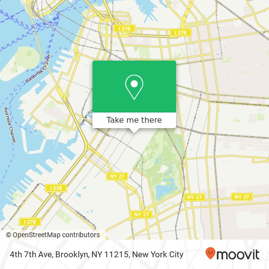 Mapa de 4th 7th Ave, Brooklyn, NY 11215