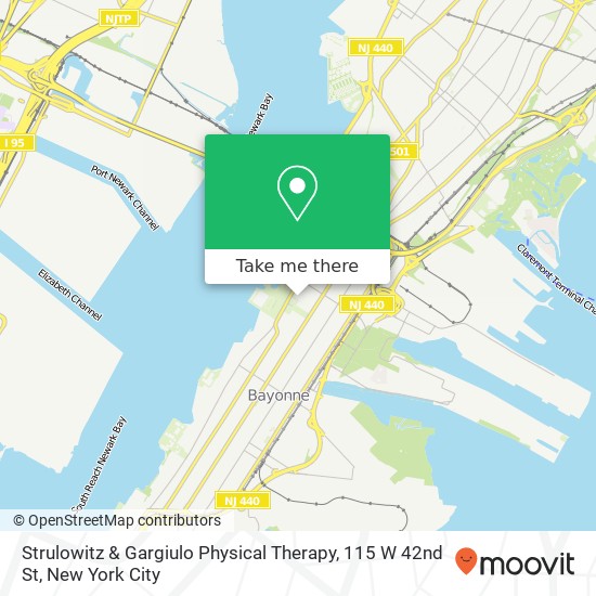 Mapa de Strulowitz & Gargiulo Physical Therapy, 115 W 42nd St