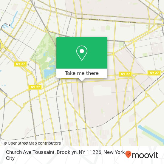 Mapa de Church Ave Toussaint, Brooklyn, NY 11226