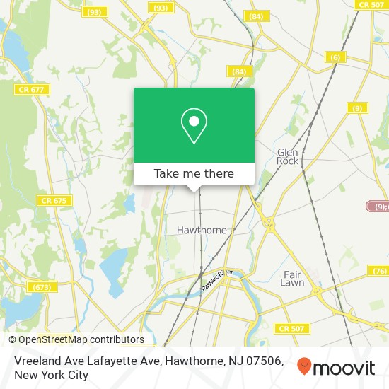 Mapa de Vreeland Ave Lafayette Ave, Hawthorne, NJ 07506