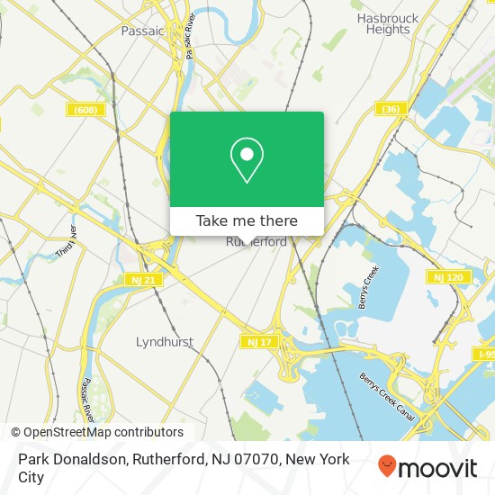 Mapa de Park Donaldson, Rutherford, NJ 07070