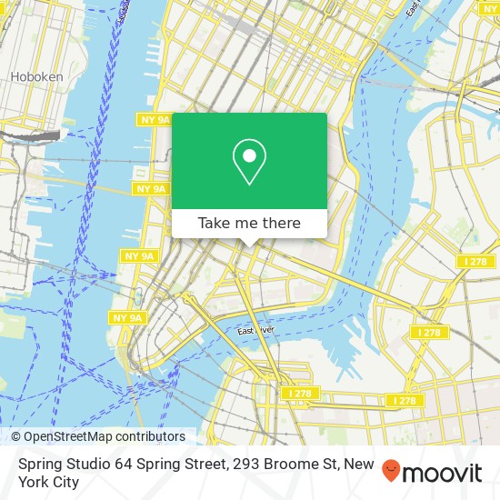 Mapa de Spring Studio 64 Spring Street, 293 Broome St