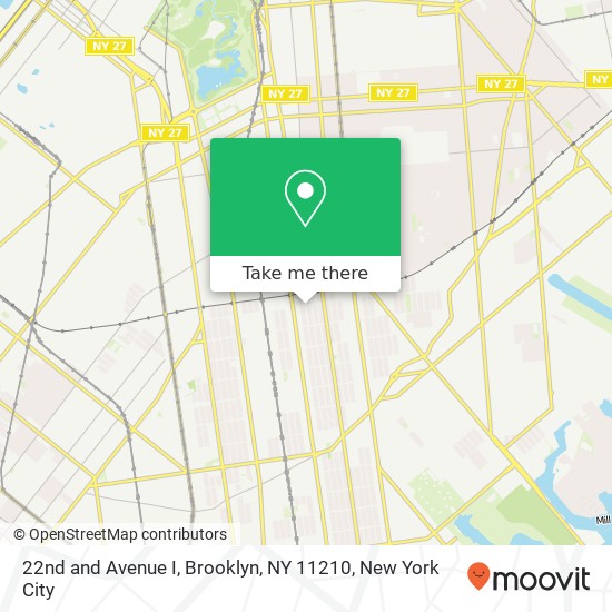 Mapa de 22nd and Avenue I, Brooklyn, NY 11210