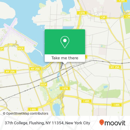 Mapa de 37th College, Flushing, NY 11354