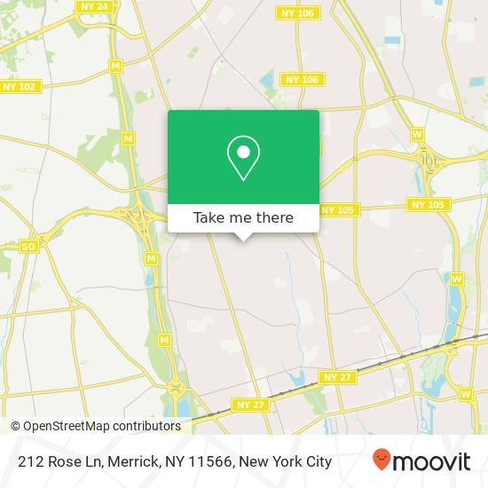 212 Rose Ln, Merrick, NY 11566 map