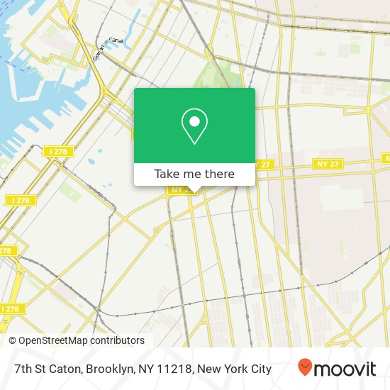 7th St Caton, Brooklyn, NY 11218 map
