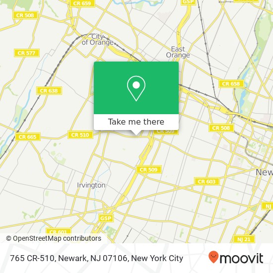 Mapa de 765 CR-510, Newark, NJ 07106