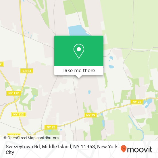 Mapa de Swezeytown Rd, Middle Island, NY 11953