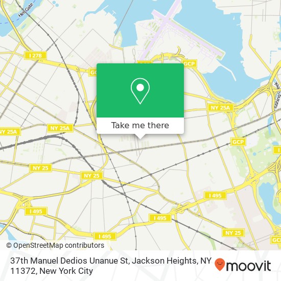 37th Manuel Dedios Unanue St, Jackson Heights, NY 11372 map