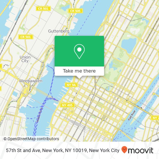 Mapa de 57th St and Ave, New York, NY 10019
