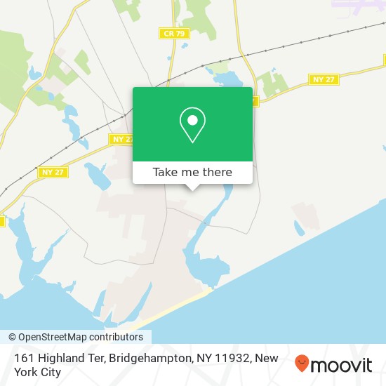 Mapa de 161 Highland Ter, Bridgehampton, NY 11932