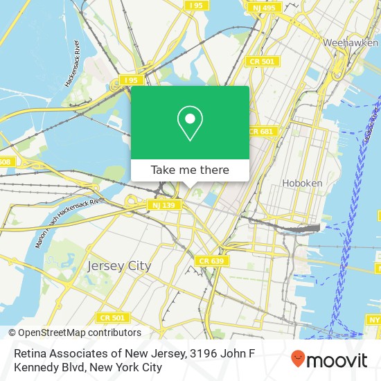 Mapa de Retina Associates of New Jersey, 3196 John F Kennedy Blvd