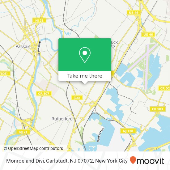 Mapa de Monroe and Divi, Carlstadt, NJ 07072