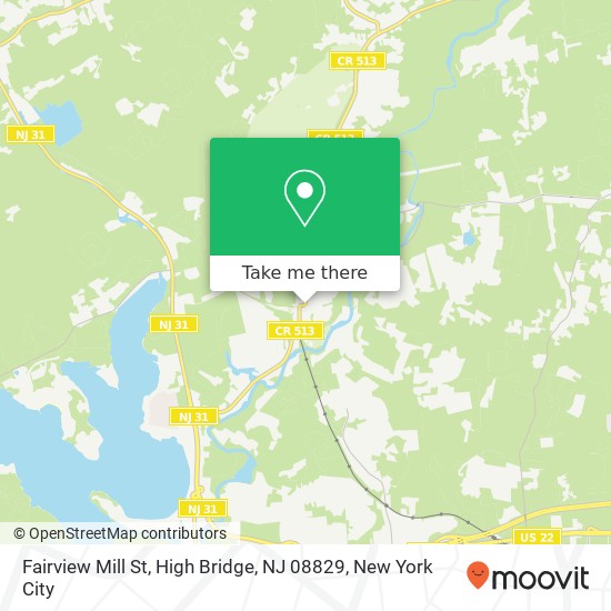 Mapa de Fairview Mill St, High Bridge, NJ 08829