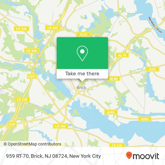 Mapa de 959 RT-70, Brick, NJ 08724