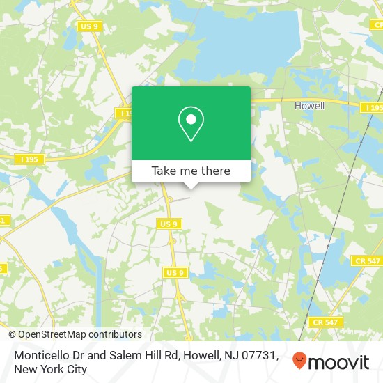 Monticello Dr and Salem Hill Rd, Howell, NJ 07731 map