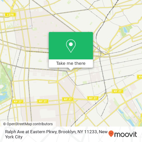 Ralph Ave at Eastern Pkwy, Brooklyn, NY 11233 map