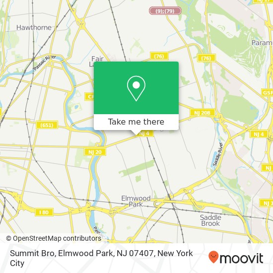 Mapa de Summit Bro, Elmwood Park, NJ 07407