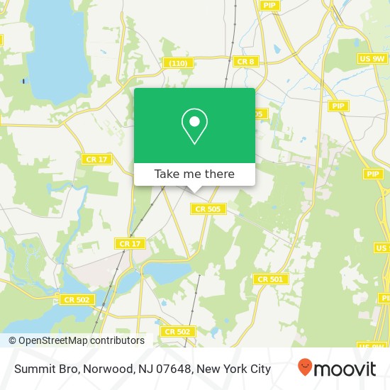 Mapa de Summit Bro, Norwood, NJ 07648