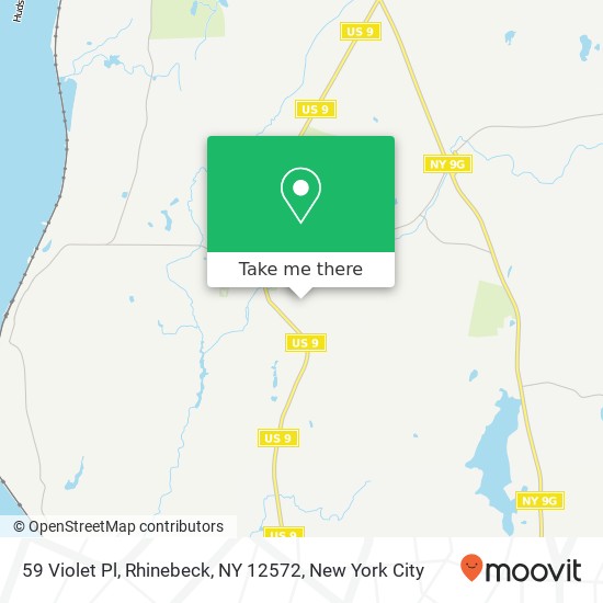 Mapa de 59 Violet Pl, Rhinebeck, NY 12572