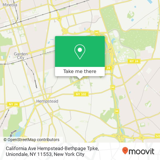 California Ave Hempstead-Bethpage Tpke, Uniondale, NY 11553 map