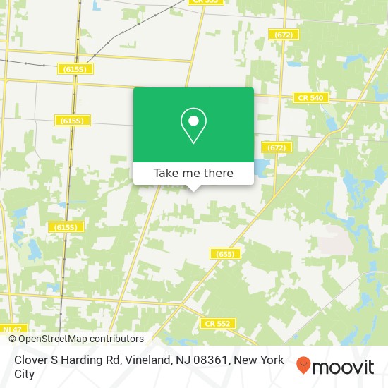 Clover S Harding Rd, Vineland, NJ 08361 map
