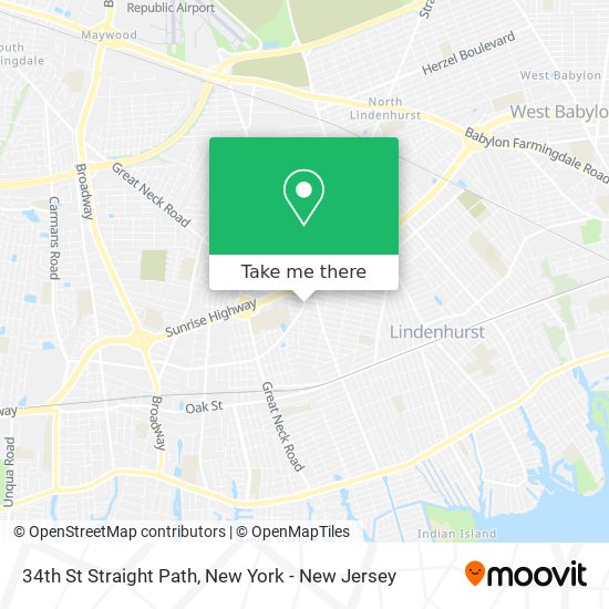 Mapa de 34th St Straight Path