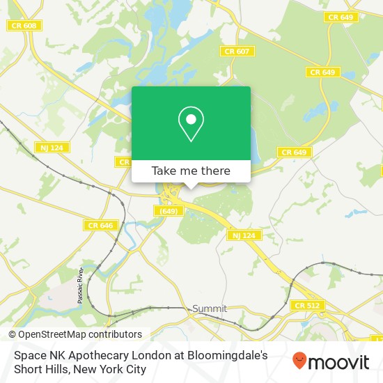 Space NK Apothecary London at Bloomingdale's Short Hills map