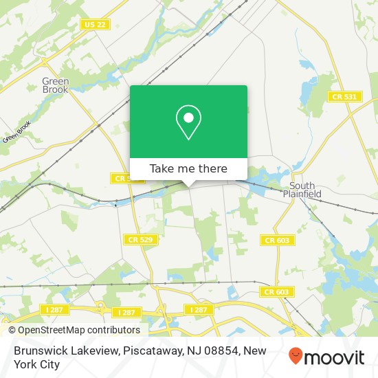 Mapa de Brunswick Lakeview, Piscataway, NJ 08854