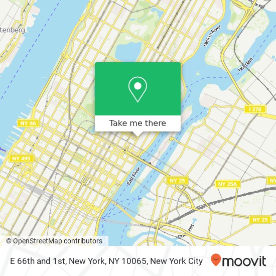 Mapa de E 66th and 1st, New York, NY 10065