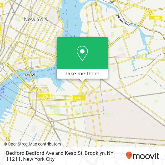 Bedford Bedford Ave and Keap St, Brooklyn, NY 11211 map