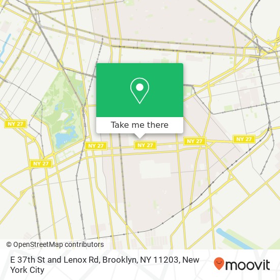Mapa de E 37th St and Lenox Rd, Brooklyn, NY 11203