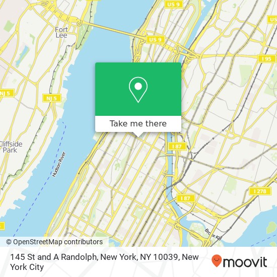 Mapa de 145 St and A Randolph, New York, NY 10039